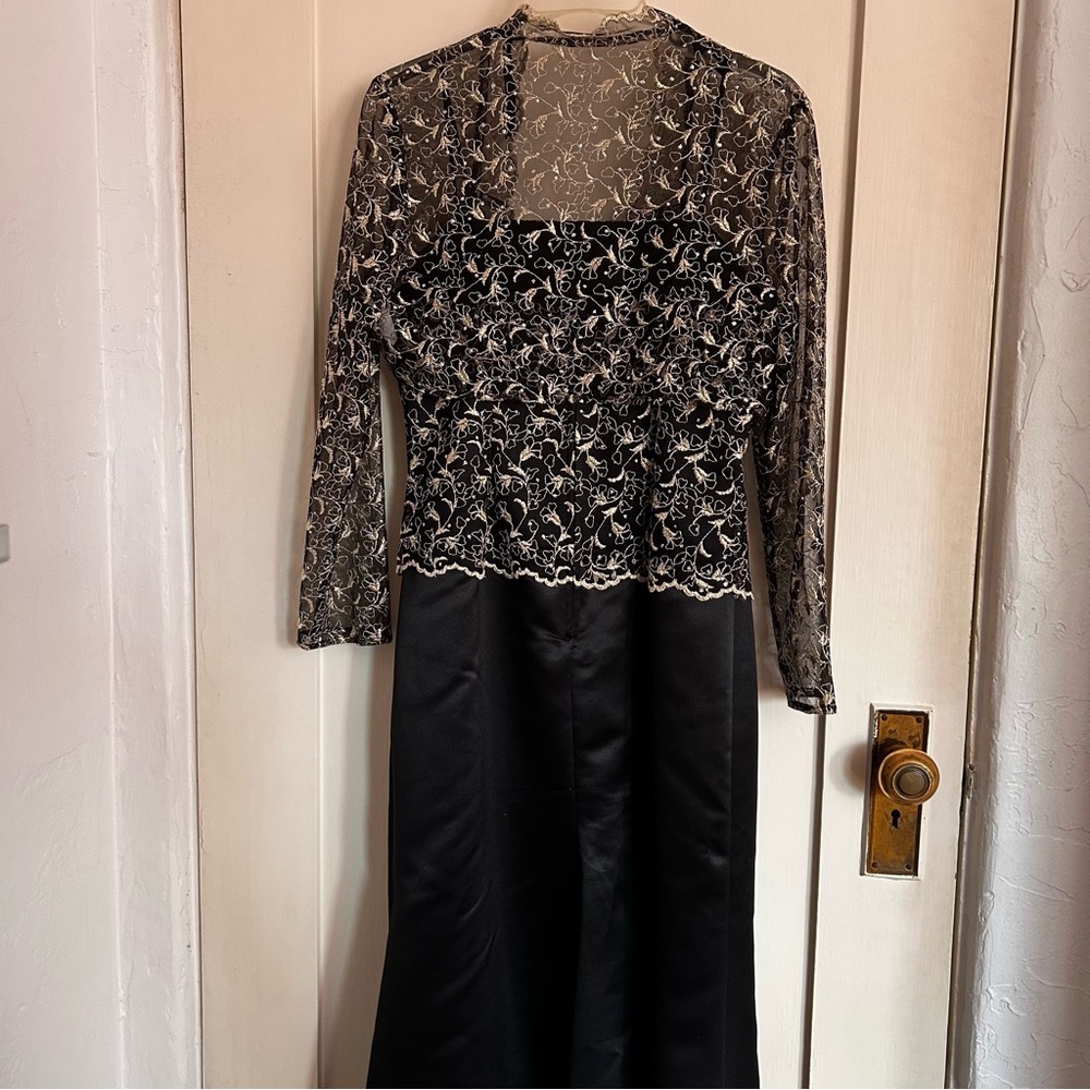 vintage black and gold aspeed formal prom dress with matching bolero car… - Picture 3 of 7